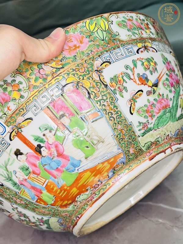 古玩陶瓷廣彩潘趣碗真品鑒賞圖