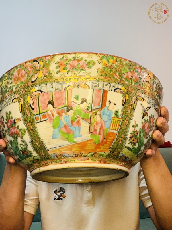 古玩陶瓷廣彩潘趣碗真品鑒賞圖