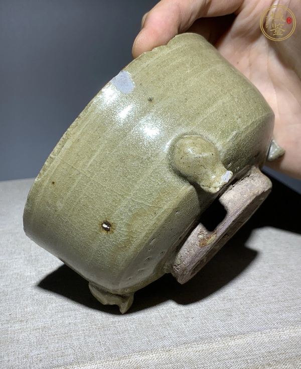 古玩陶瓷明龍泉吊腳爐真品鑒賞圖