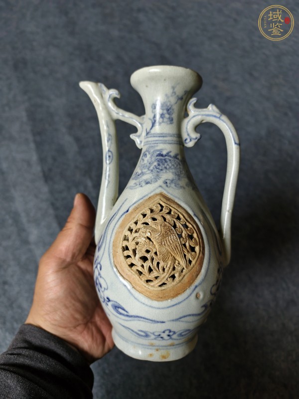 古玩陶瓷晚明安南窯青花壺真品鑒賞圖