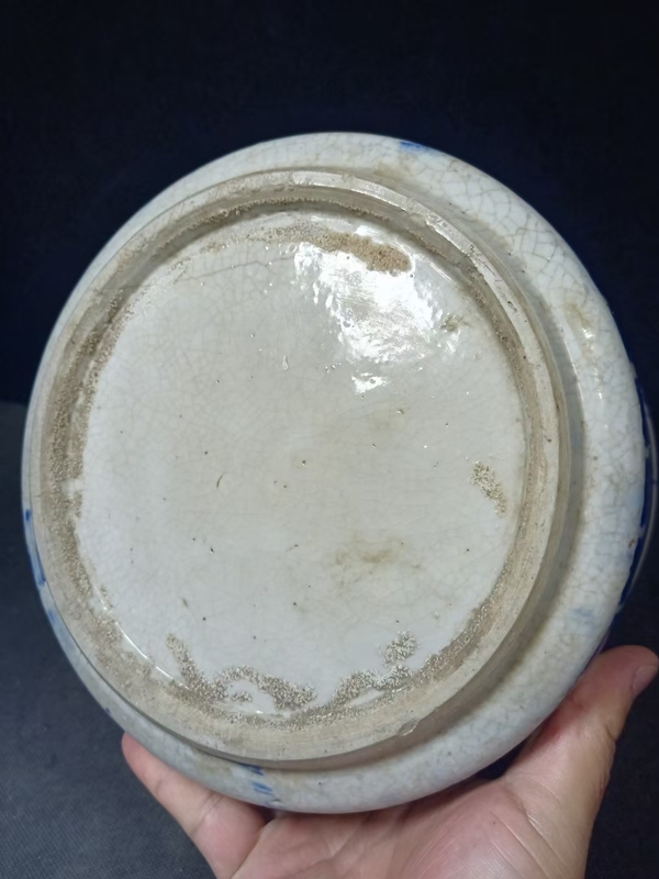 古玩陶瓷清中晚期細路青花二龍戲珠特大號爐尺寸直徑23cm高19.5cm拍賣，當前價格2888元