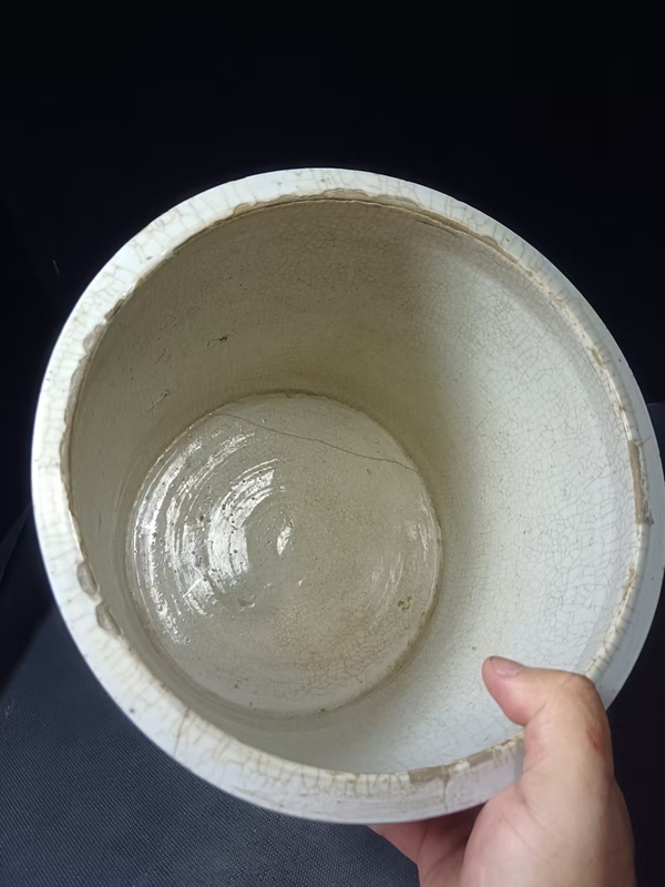 古玩陶瓷清中晚期細路青花二龍戲珠特大號爐尺寸直徑23cm高19.5cm拍賣，當前價格2888元