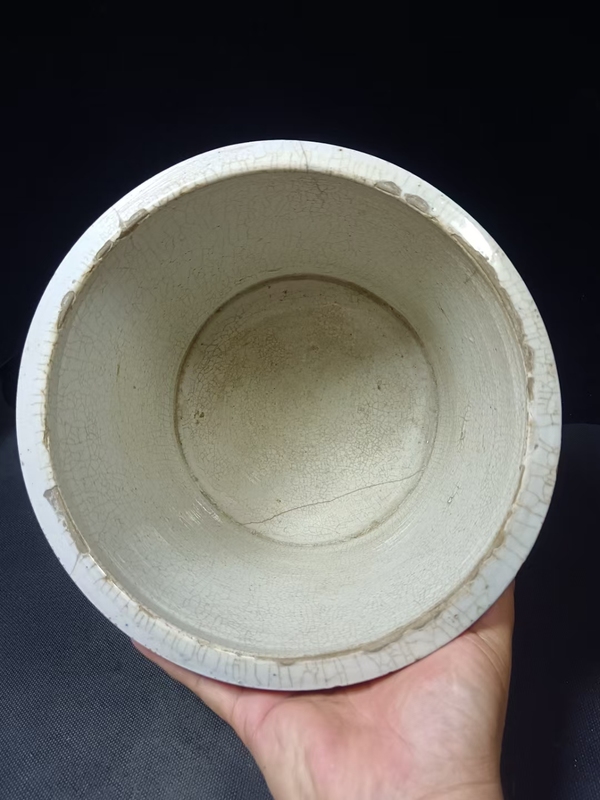 古玩陶瓷清中晚期細路青花二龍戲珠特大號爐尺寸直徑23cm高19.5cm拍賣，當前價格2888元