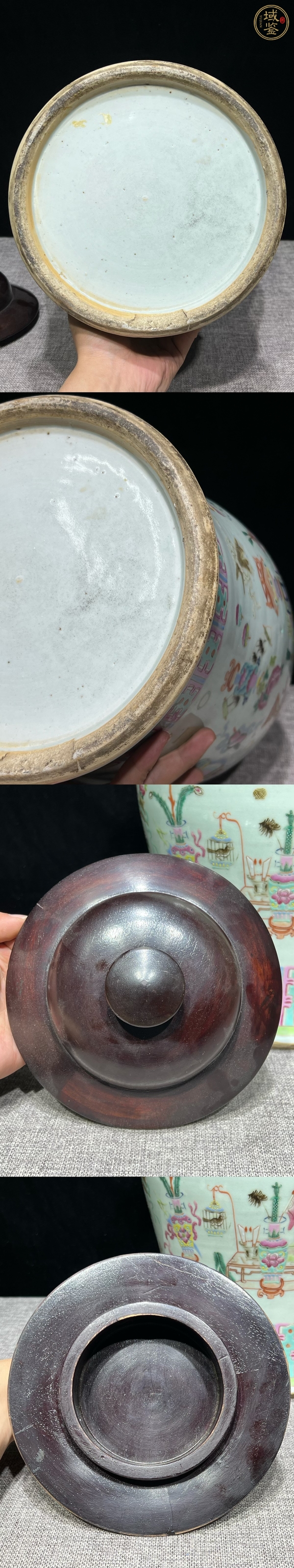 古玩陶瓷清晚期 粉彩博古紋將軍罐真品鑒賞圖