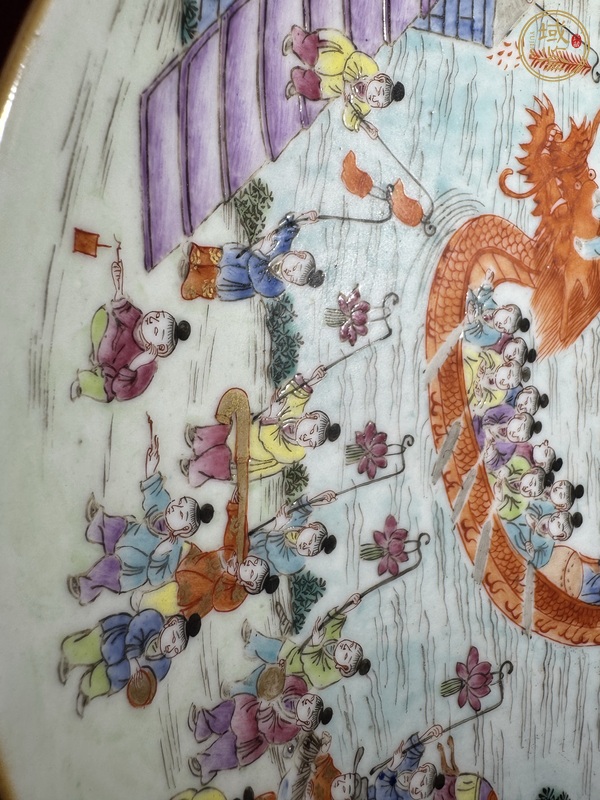 古玩陶瓷粉彩盤真品鑒賞圖