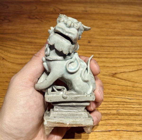 古玩陶瓷宋元青白釉獅子塑像拍賣，當(dāng)前價格12888元