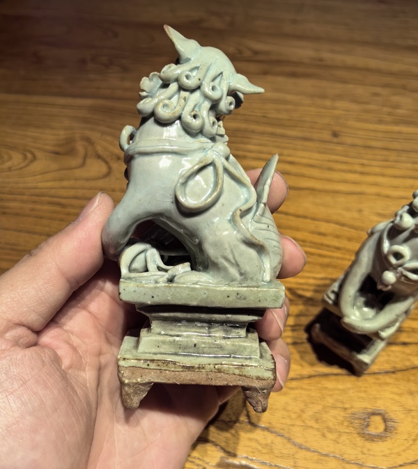 古玩陶瓷宋元青白釉獅子塑像拍賣，當(dāng)前價格12888元