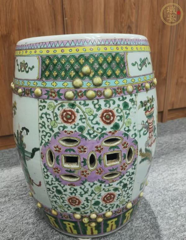 古玩陶瓷粉彩繡墩真品鑒賞圖
