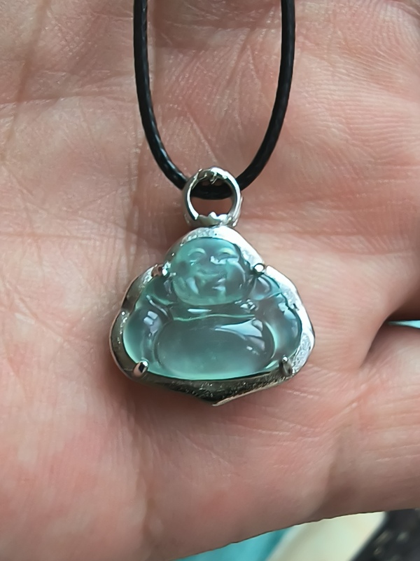 古玩轉(zhuǎn)賣冰種晴水翡翠鑲嵌***“佛公”掛件拍賣，當(dāng)前價(jià)格450000元