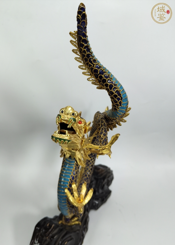 古玩陶瓷銅胎掐絲琺瑯龍紋擺件真品鑒賞圖