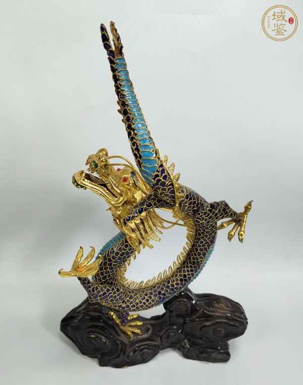 古玩陶瓷銅胎掐絲琺瑯龍紋擺件真品鑒賞圖