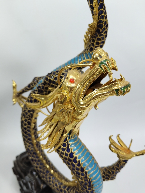 古玩陶瓷銅胎掐絲琺瑯龍紋擺件拍賣，當(dāng)前價(jià)格999元
