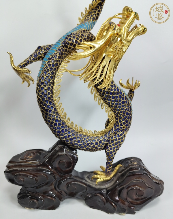 古玩陶瓷銅胎掐絲琺瑯龍紋擺件真品鑒賞圖