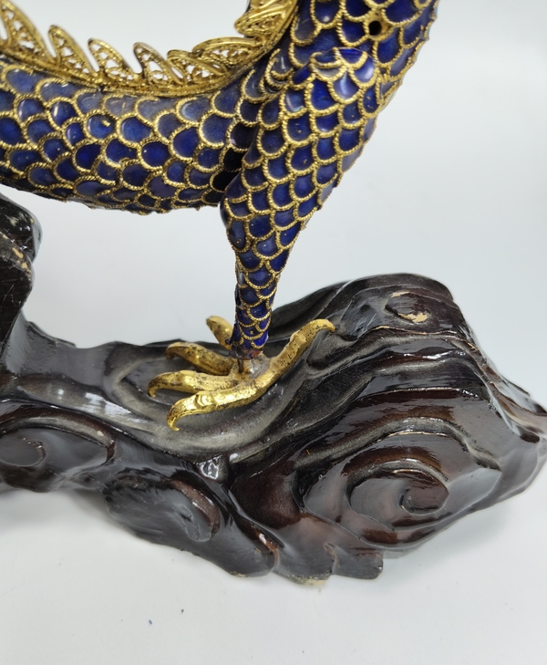 古玩陶瓷銅胎掐絲琺瑯龍紋擺件拍賣，當(dāng)前價(jià)格999元