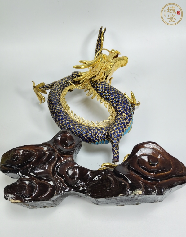 古玩陶瓷銅胎掐絲琺瑯龍紋擺件真品鑒賞圖