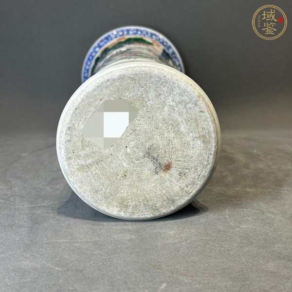 古玩陶瓷青花五彩花觚真品鑒賞圖