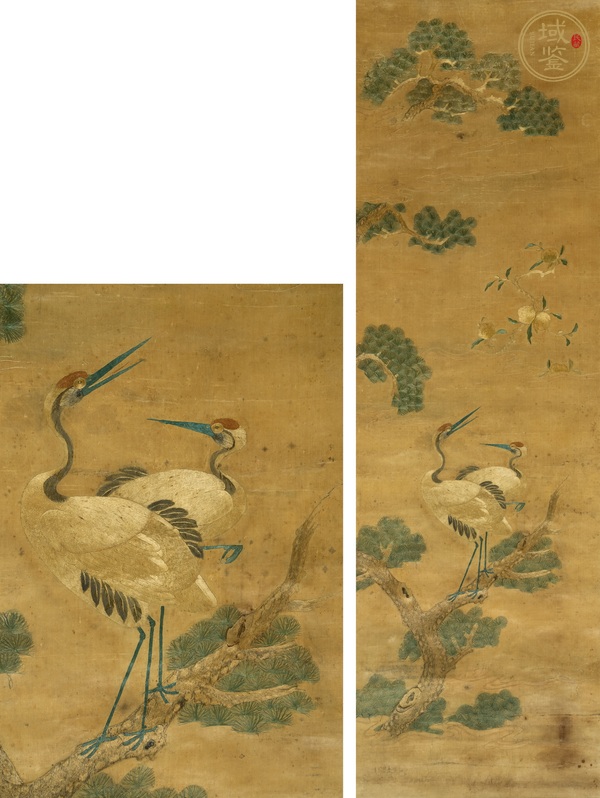 古玩刺繡松鶴延年真品鑒賞圖
