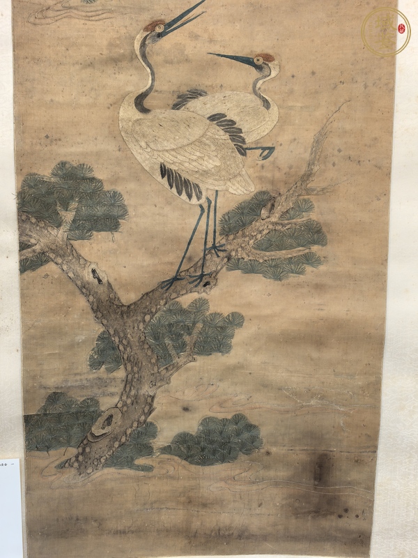 古玩字畫刺繡松鶴延年真品鑒賞圖