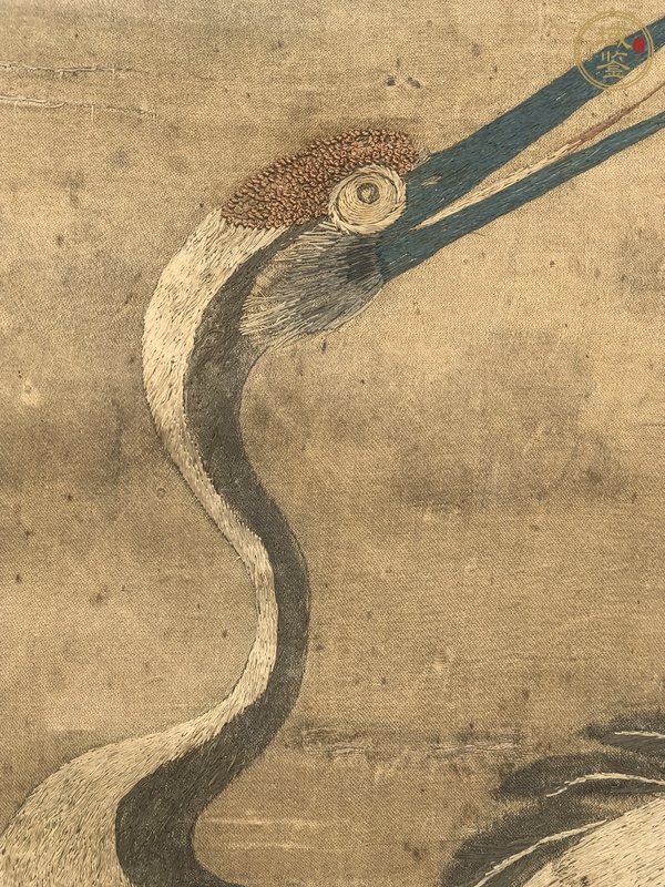 古玩字畫刺繡松鶴延年真品鑒賞圖