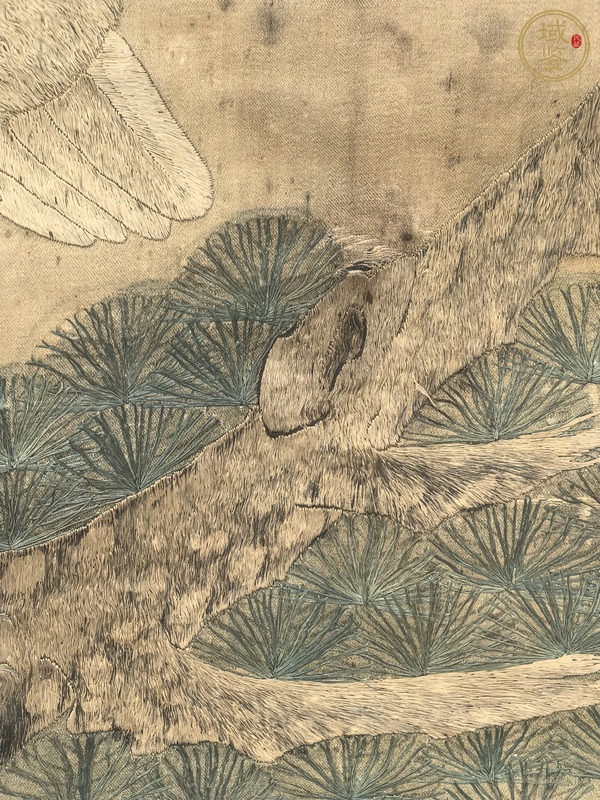 古玩字畫刺繡松鶴延年真品鑒賞圖
