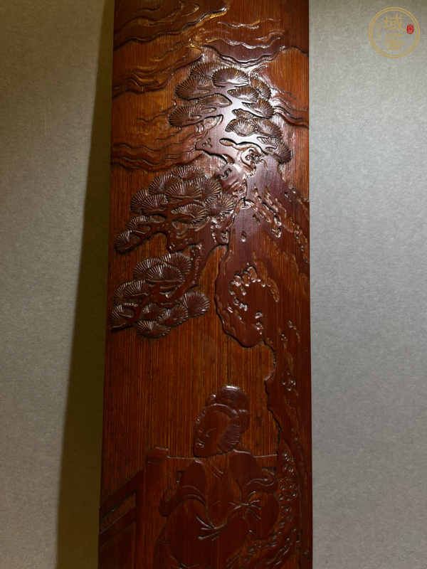 古玩雜項竹雕臂擱真品鑒賞圖