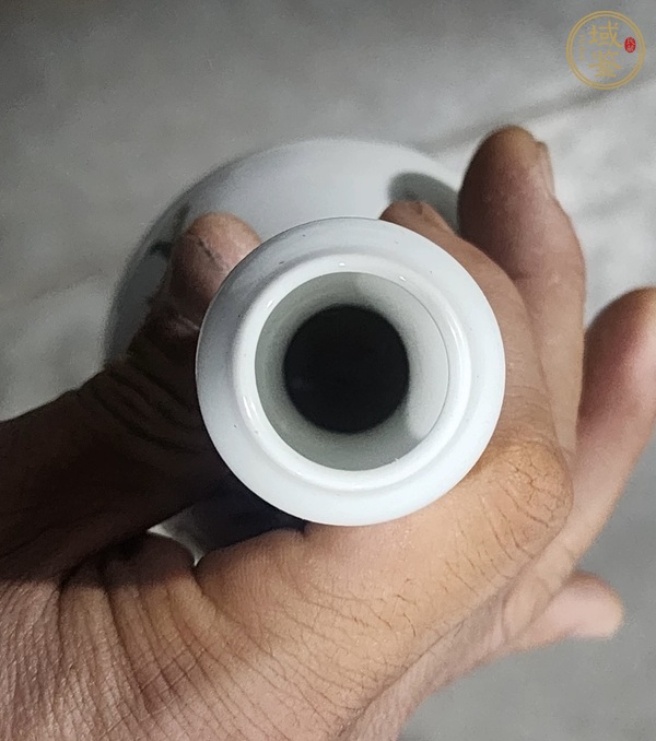 古玩陶瓷桃紋粉彩蒜頭瓶真品鑒賞圖