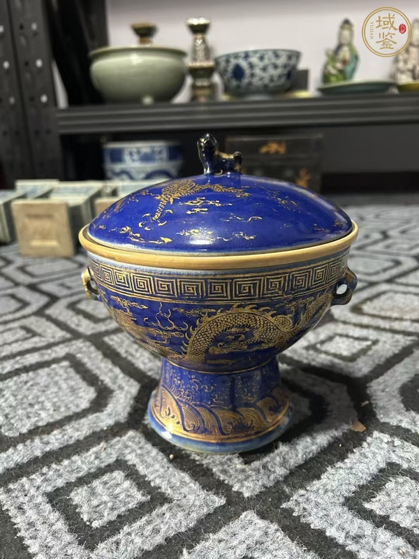 古玩陶瓷高足暖鍋真品鑒賞圖