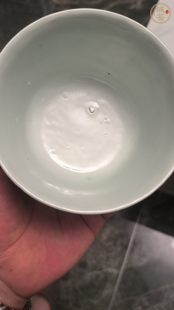 古玩陶瓷青花花鳥詩文蓋碗真品鑒賞圖