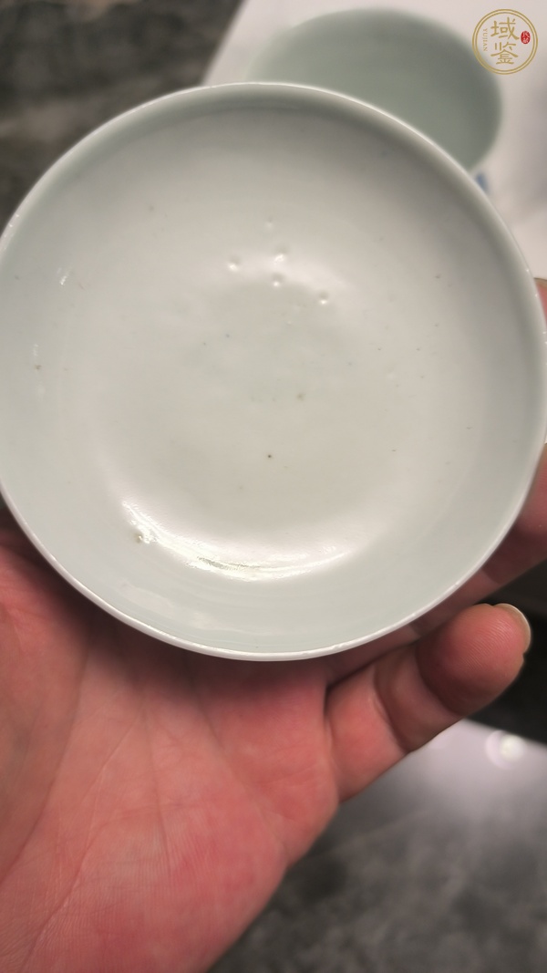 古玩陶瓷青花花鳥詩文蓋碗真品鑒賞圖