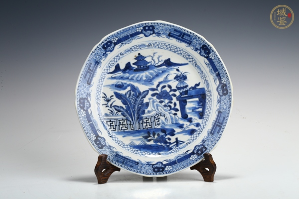 古玩清中·青花山水風(fēng)景紋盤真品鑒賞圖