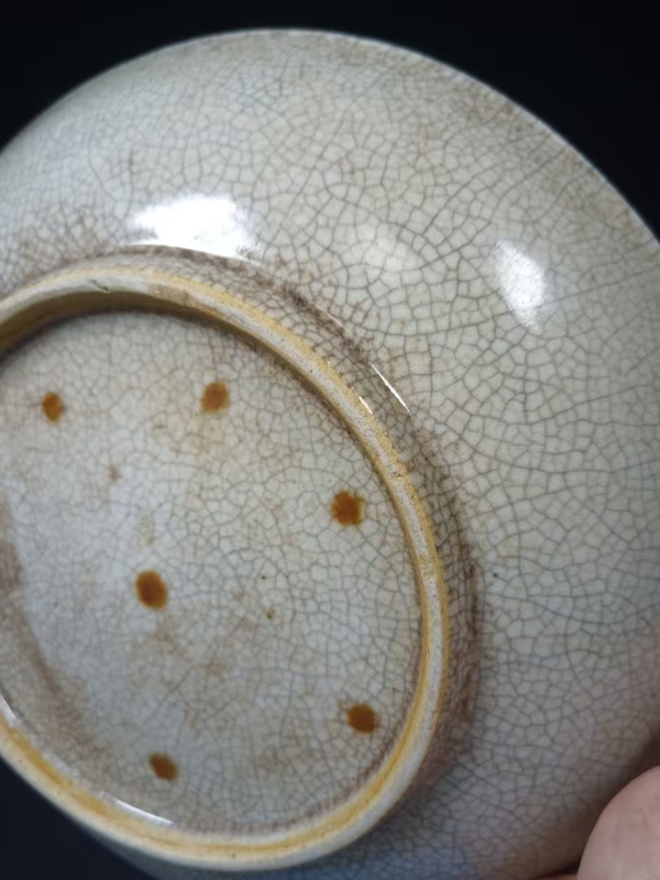 古玩陶瓷（全品）清三代乾隆7星哥釉超大盤尺寸直徑：27厘米拍賣，當前價格2998元
