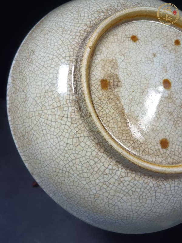 古玩陶瓷哥釉七星盤真品鑒賞圖