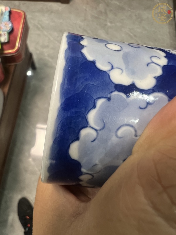 古玩陶瓷青花留白青花云龍紋筆筒真品鑒賞圖