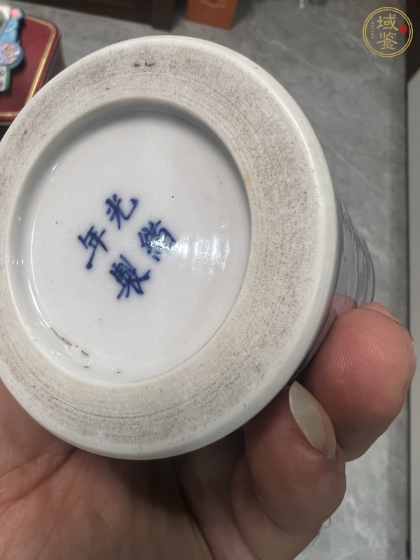 古玩陶瓷青花留白青花云龍紋筆筒真品鑒賞圖