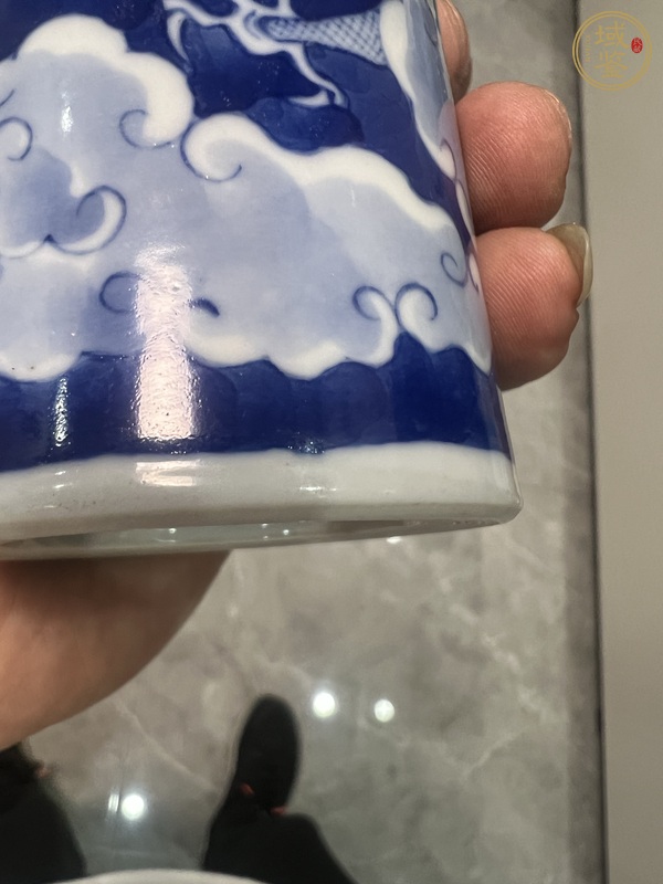古玩陶瓷青花留白青花云龍紋筆筒真品鑒賞圖