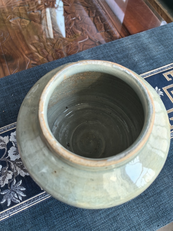 古玩陶瓷元末明初·龍泉青瓷罐拍賣(mài)，當(dāng)前價(jià)格3666元