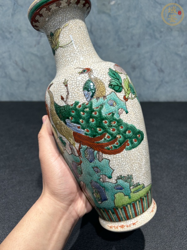古玩陶瓷哥釉粉彩瓶真品鑒賞圖
