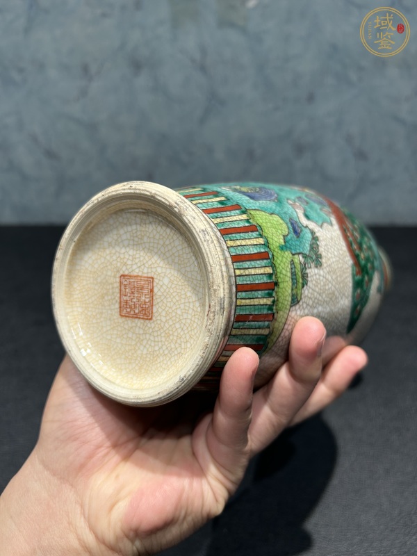 古玩陶瓷哥釉粉彩瓶真品鑒賞圖