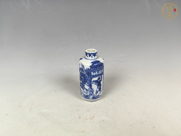 古玩清中晚旗開得勝刀馬人物紋鼻煙壺真品鑒賞圖