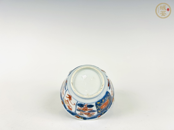 古玩陶瓷清早期·青花花卉礬紅描金杯真品鑒賞圖