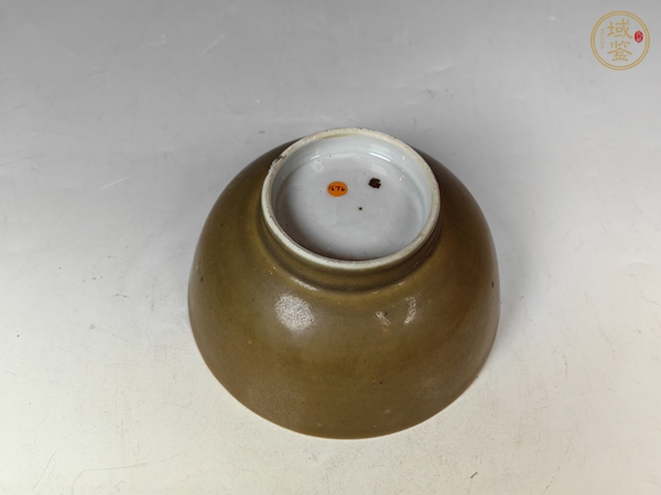 古玩陶瓷康熙醬釉內(nèi)青花風(fēng)景山水青花碗真品鑒賞圖