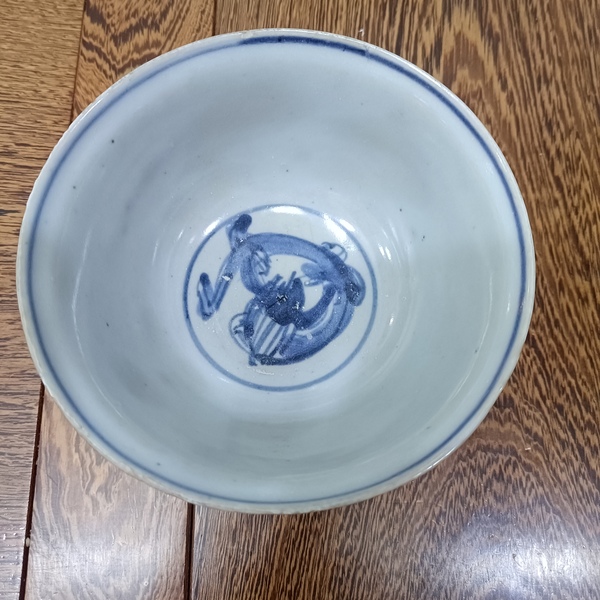 古玩陶瓷摩羯龍紋青花碗拍賣，當(dāng)前價(jià)格2800元