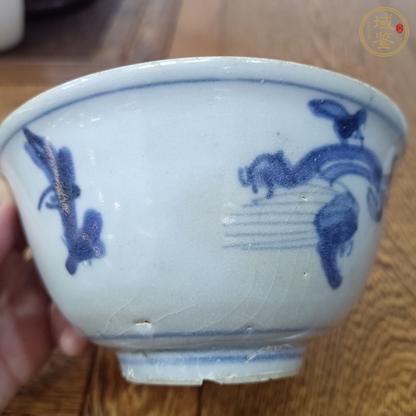 古玩陶瓷摩羯龍紋青花碗真品鑒賞圖