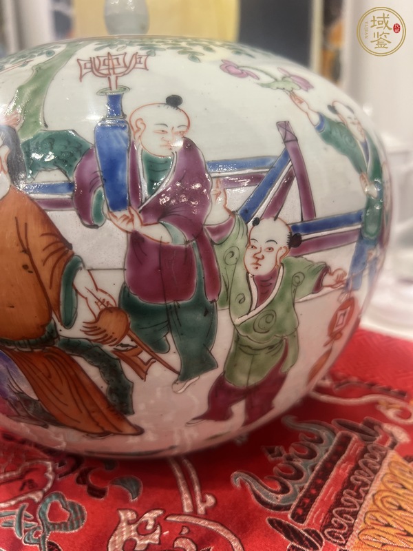 古玩陶瓷嬰戲紋西瓜罐真品鑒賞圖