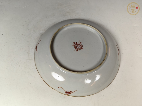 古玩陶瓷道光洞石竹節(jié)詩(shī)文粉彩賞盤真品鑒賞圖