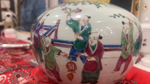 古玩陶瓷嬰戲紋西瓜罐真品鑒賞圖