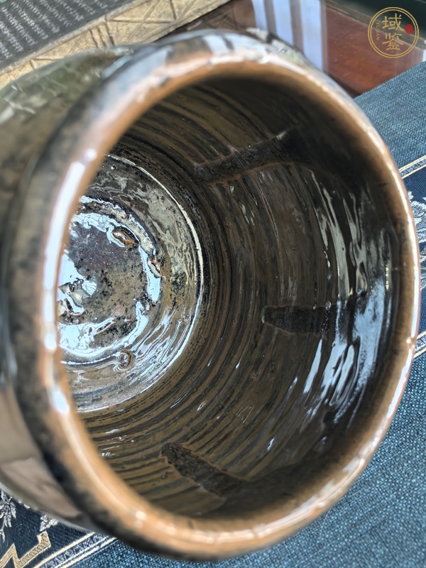 古玩陶瓷窯變黑釉雙系罐真品鑒賞圖