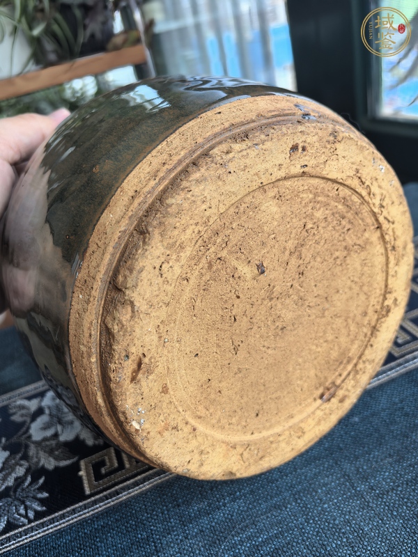 古玩陶瓷窯變黑釉雙系罐真品鑒賞圖