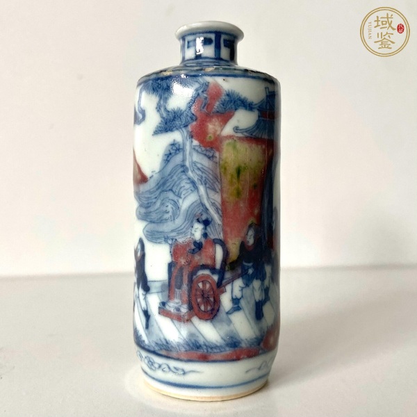 古玩陶瓷青花釉里紅人物故事紋鼻煙壺真品鑒賞圖