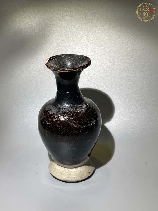 古玩陶瓷黑釉撇口瓶真品鑒賞圖